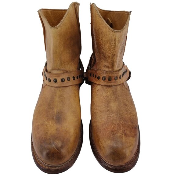 Bed Stu Cobbler Series Exeter Women's 10 Distressed Leather Harness Ankle Boots - Picture 2 of 14